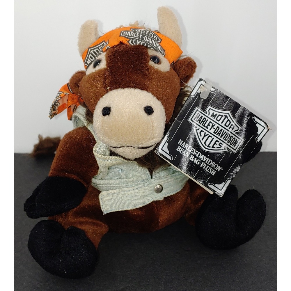 Vintage 1999 Harley Davidson Torque The Bull 5" Bean Bag Plush Stuffed Animal